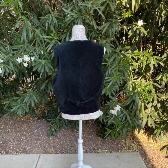 🎄 Vintage BSA Black Velvet Poinsettia Embroidered Christmas Vest - Size L - Picture 5 of 8